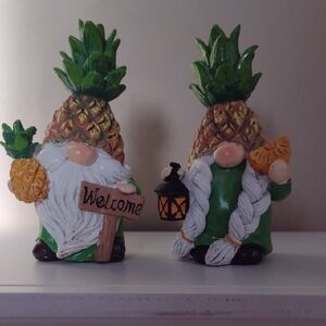 Pineapple Gnomes Set Of Two Designed By Jack Hoda Co. 5.5" Tall